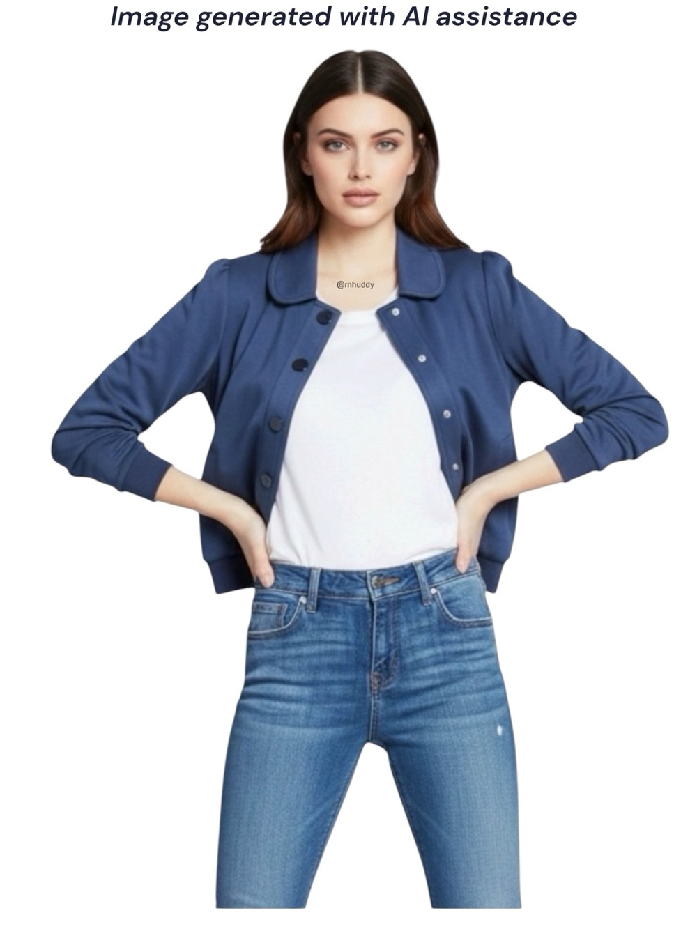 ModCloth S blue snap knit jacket